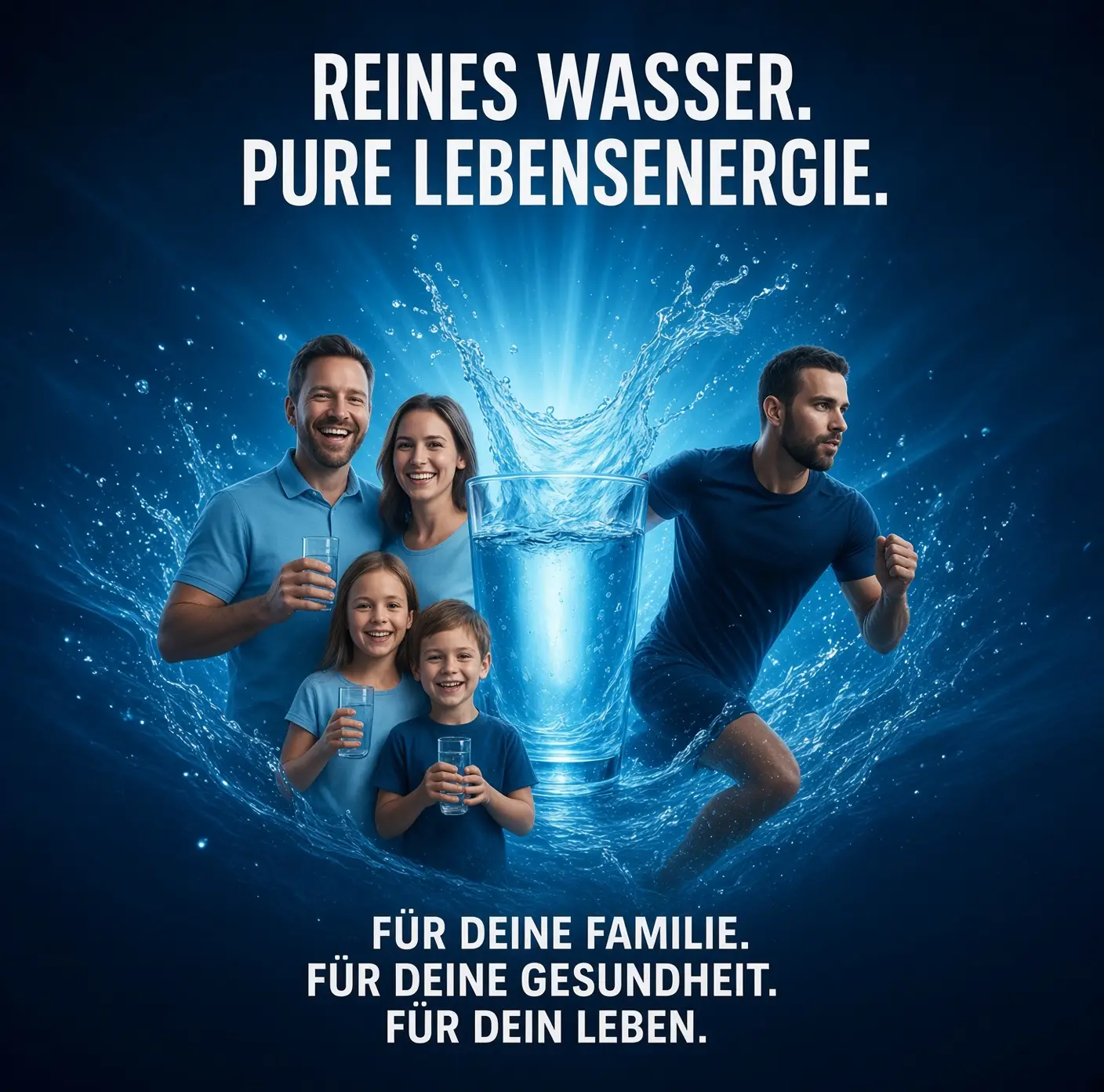 Reines Wasser. Pure Lebensenergie. Für deine Familie, deine Gesundheit, dein Leben.