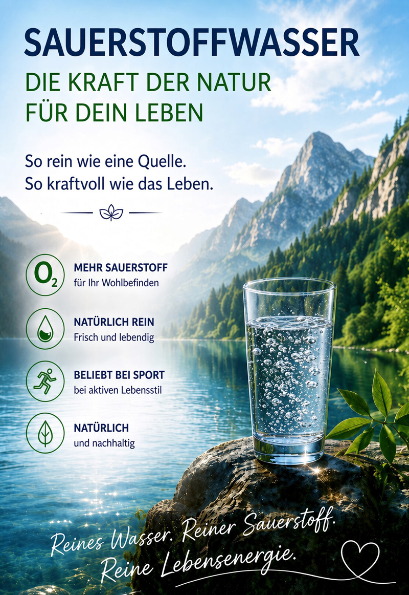 Ein Glas kristallklares Wasser am Morgen